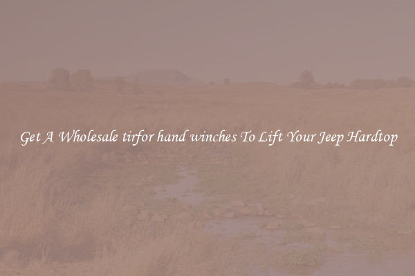 Get A Wholesale tirfor hand winches To Lift Your Jeep Hardtop