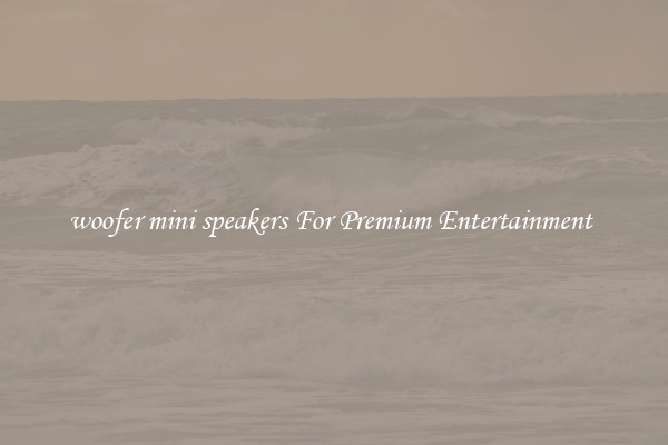 woofer mini speakers For Premium Entertainment 