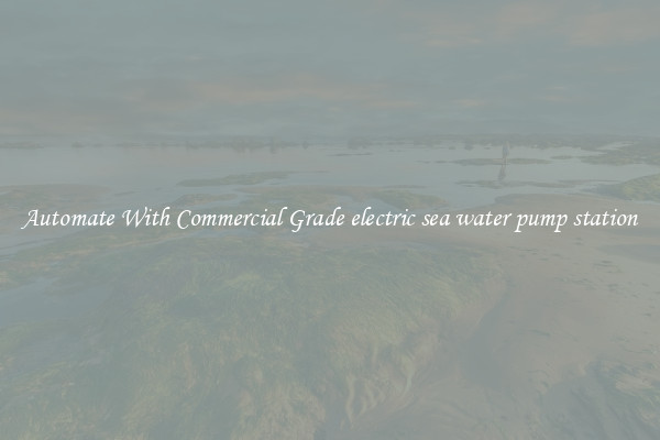 Automate With Commercial Grade electric sea water pump station