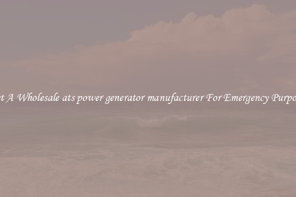 Get A Wholesale ats power generator manufacturer For Emergency Purposes