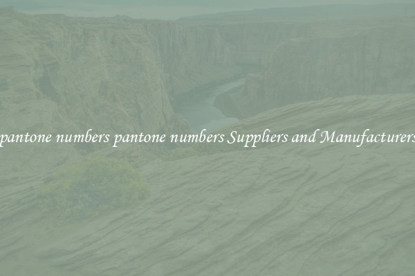 pantone numbers pantone numbers Suppliers and Manufacturers