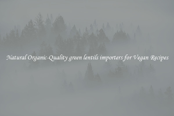 Natural Organic-Quality green lentils importers for Vegan Recipes