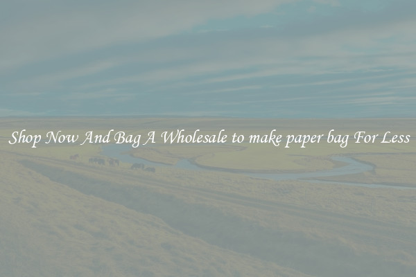 Shop Now And Bag A Wholesale to make paper bag For Less