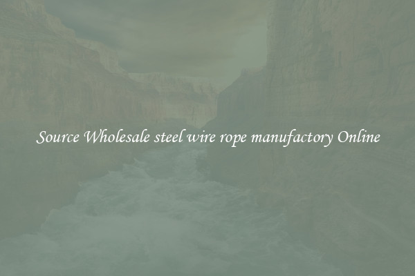 Source Wholesale steel wire rope manufactory Online